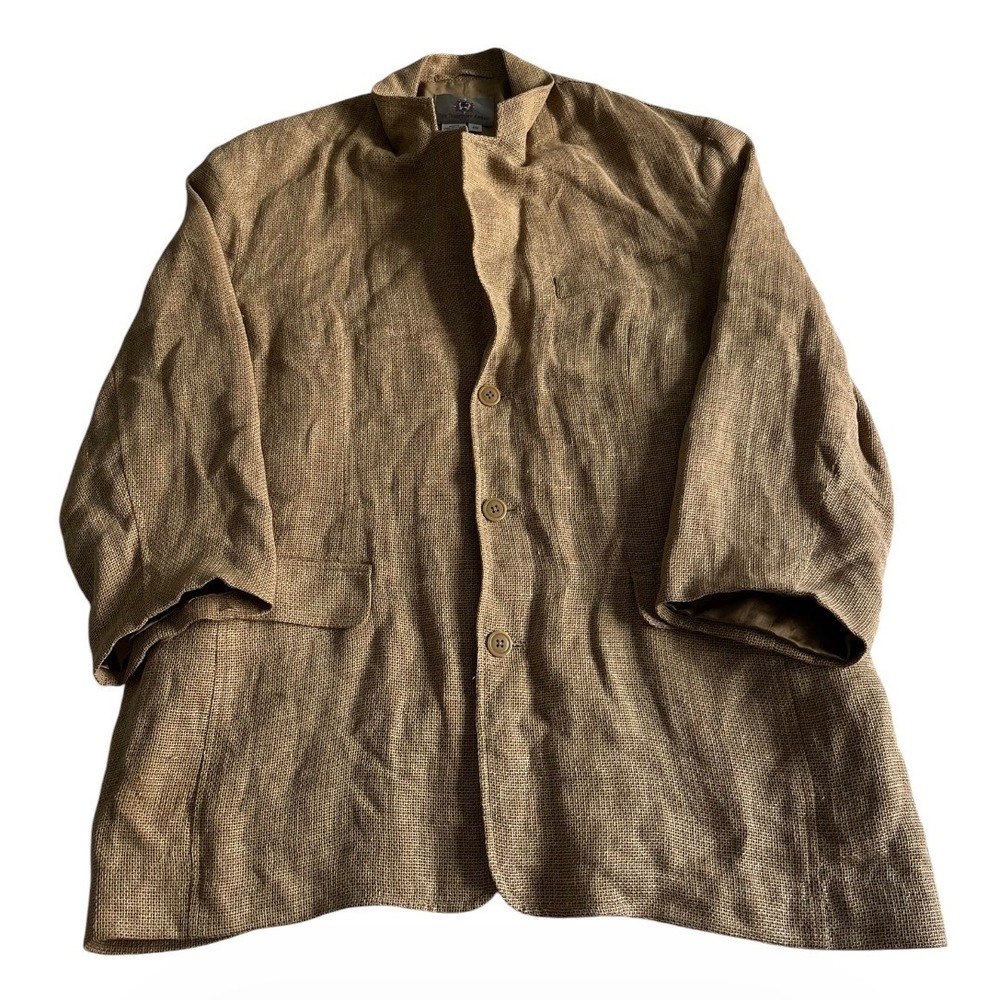 The Territory Ahead Men's 46R Brown Linen Cotton Blazer Sport Coat Jacket